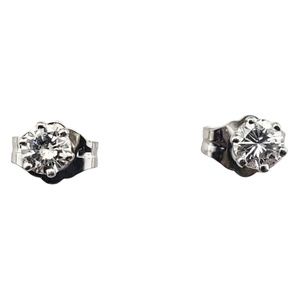 Vintage 10 Karat White Gold Diamond Stud Earrings .29 tcw. #12812